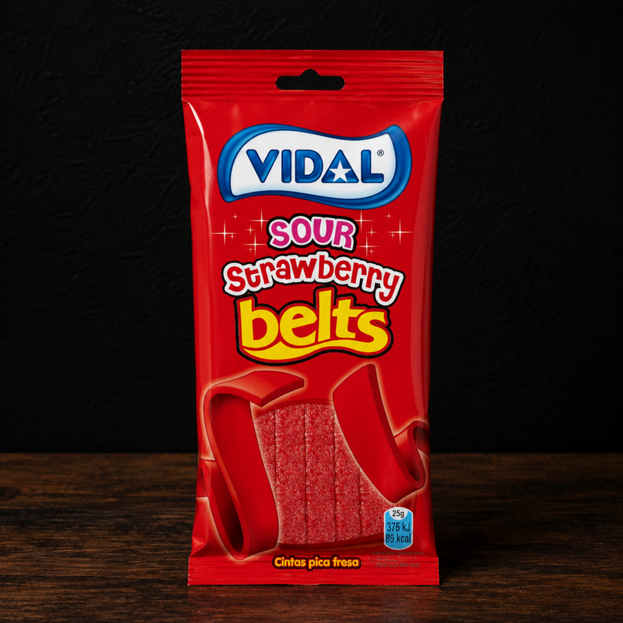 Vidal Sour Belts Strawberry 90G