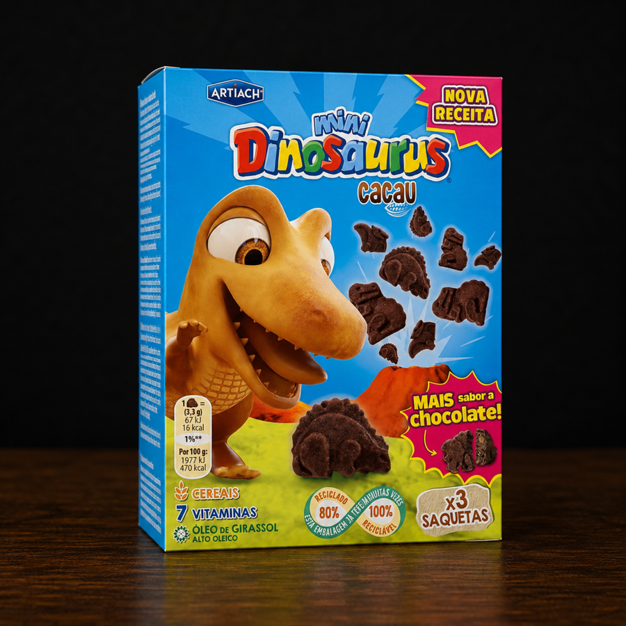 Bolachas Mini Dinosaurus Cacao 120G